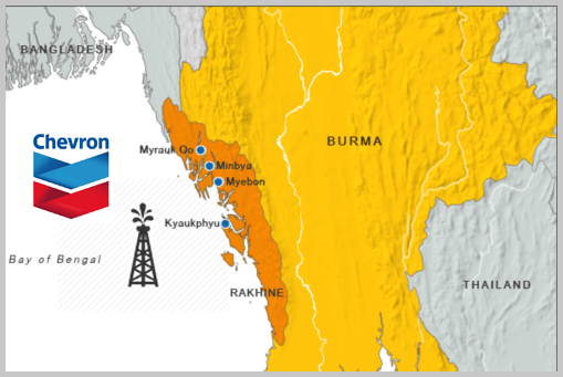 Chevron's presence in Rohingya home of Rakhine