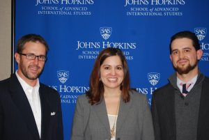 (Left to right) Jeremy Pearce, Progressive Asset Management Group, the Socially Responsible division of Financial West Group Ambereen Mirza, University of Maryland College Park Joshua Brockwell, Azzad Asset Management